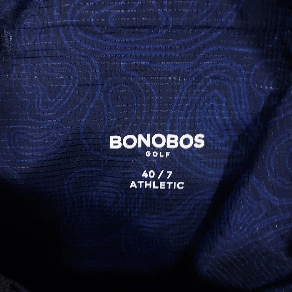 Bonobos Shorts Mens 40 x 9 Navy Flat Front Golf Polyester Chino Slash Pockets